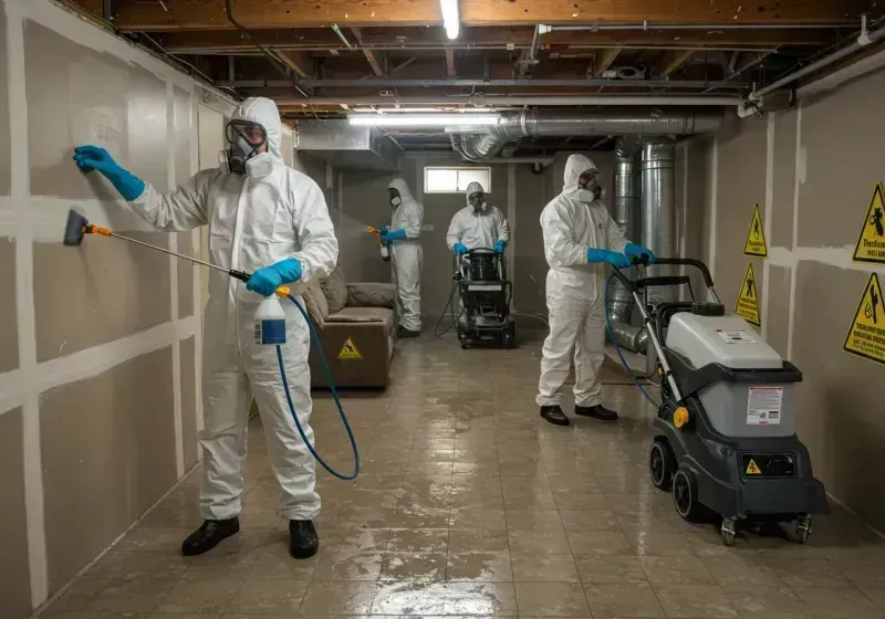 Basement Moisture Removal and Structural Drying process in San Clemente, CA